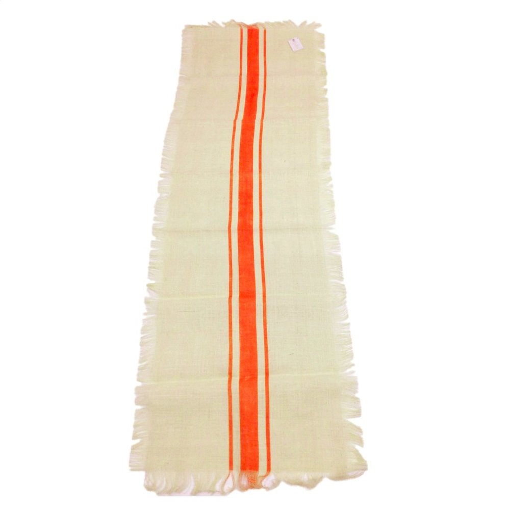 NWT Jute Table Runner Tangerine Stripe